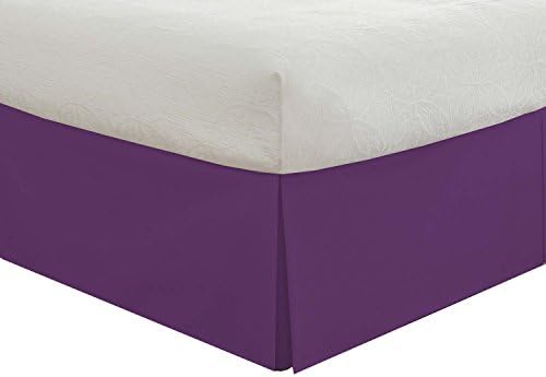 Lux Ux Hotel Microfiber Tailored Style Bed Skirt With Classic 14 Inch Drop Length, Queen, White