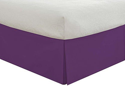 Lux Ux Hotel Microfiber Tailored Style Bed Skirt With Classic 14 Inch Drop Length, Queen, White