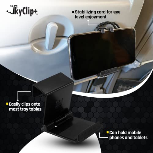  The SkyClip+ Travel Neck Pillow Set – Airplane Travel Kit With Memory Foam Neck Pillow, Eye Mask, Earplugs, Inflight Phone And Tablet Holder Clip - Soft And Breathable Airplane Pillow For Sleeping