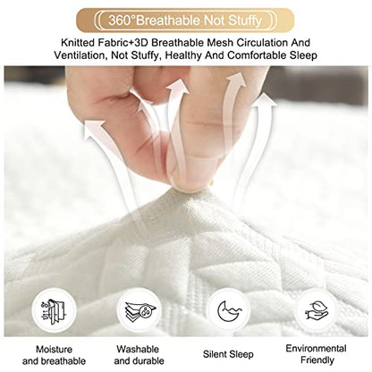  Queen Size 3 Inch Memory Foam Mattress Topper Queen Size, Gel-Infused Cooling Bed Topper With Removable & Washable Bamboo Fiber Cover, Zipper Closure