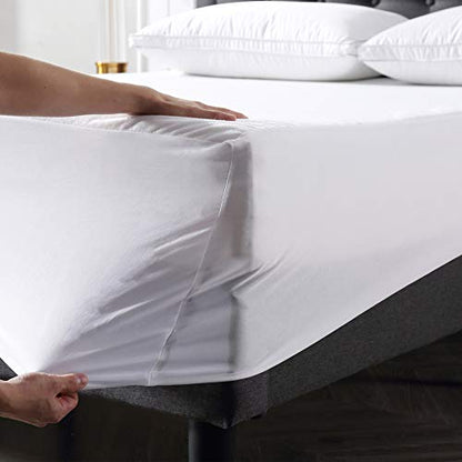  Premium Fitted Washable Terry Cloth Waterproof Mattress Protector, King