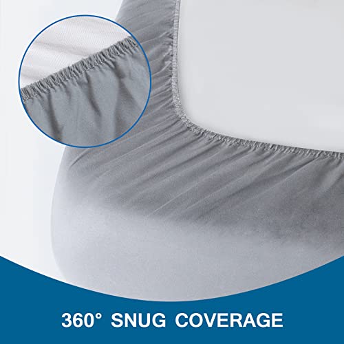  Cot Sheet 31" X 75", Daycare Cot Size Mattress Sheets Fitted With Narrow Twin/Camp Bunk/Rvs Bunk/Guest Beds/Trifold Mattress, Super Soft And Breathable Microfiber Cover For Toddler, Gray