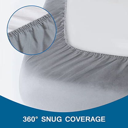  Cot Sheet 31" X 75", Daycare Cot Size Mattress Sheets Fitted With Narrow Twin/Camp Bunk/Rvs Bunk/Guest Beds/Trifold Mattress, Super Soft And Breathable Microfiber Cover For Toddler, Gray