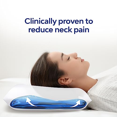  Mediflow Water Pillow Memory Foam Re-Invented With Waterbase Technology - Clinically Proven To Reduce Neck Pain & Improve Sleep Quality. (Single Pack)