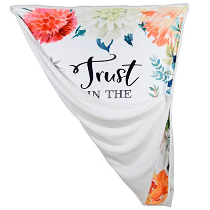  Premium Flannel And Sherpa Blanket Double-Layer -Inspirational Gift For Friends, Family - Birthday, Get Well -Comforting Super Soft Flannel Blanket (60x80) -Art By Jennifer Pugh (Trust In The Lord)