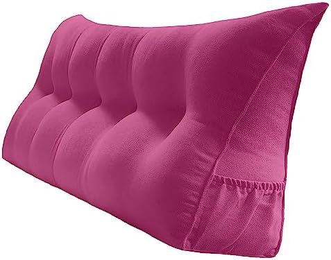  Peachwell Triangular Reading Bed Rest Pillow Large Bolster Cushion Headboard Backrest Wedge Pillow With Removable Cover And Two Large Side Pockets (Chalk Grey, Twin: 39 X 8 X 20 Inches)