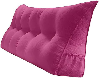  Peachwell Triangular Reading Bed Rest Pillow Large Bolster Cushion Headboard Backrest Wedge Pillow With Removable Cover And Two Large Side Pockets (Chalk Grey, Twin: 39 X 8 X 20 Inches)