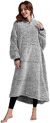  HORIMOTE HOME Cozy Sherpa Wearable Blanket Hoodie Mother S Day Gifts For Mom Gift Idea,Hooded Snuggle Blanket,Oversized Blanket Sweatshirt-Super Warm Light Weight, Pink