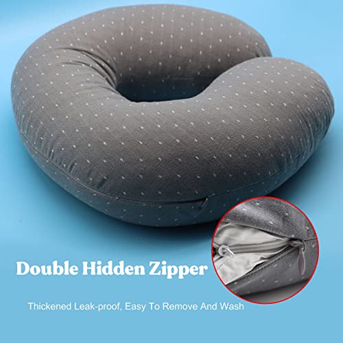  Edomi Buckwheat U-Shaped Neck Pillow Adjustable Buckwheat Hull Pillow With Pillowcase, Neck Support For Pain Relief, Neck And Shoulder Relax Cervical Pillow (12x12 Inch, Gray)