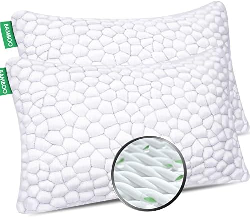  SUPA MODERN Cooling Bed Pillows For Sleeping 1 Pack Shredded Memory Foam Pillow For Neck Pain Relief, Adjustable Sleeping Pillow For Back/Side Sleepers, Hypoallergenic Bamboo Pillow