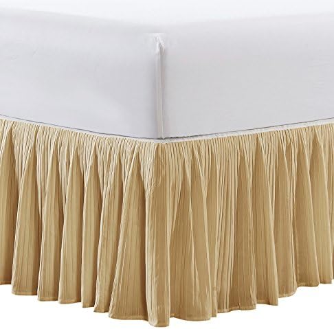  Microfiber Pleated Bedskirt, Stylish Design Wrap Around Solid Microfiber With 18" Drop, Gathered Ruffled Bedding Home Decoration, King, Birdsong Coral (78" X 80" + 18")