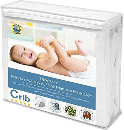  Queen Size Mattress Protector - Premium 100% Waterproof Mattress Protector - Vinyl Free - Cooling Mattress Protector (Queen, White)