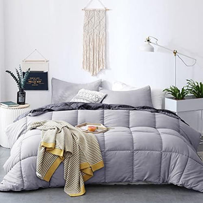  KASENTEX All Season Down Alternative Quilted Comforter Set - Reversible Duvet Insert - Machine Washable (Rose/Beige Cream, Queen Set)