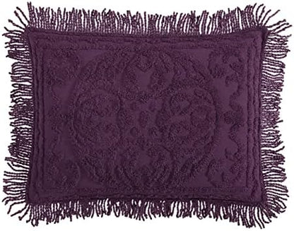  Medallion Chenille Bedspread, Queen, White