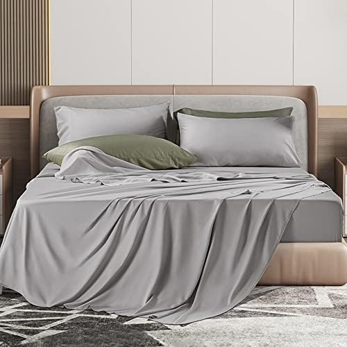  100% Cotton Queen Size Sheets Set - 1000 Thread Count，Luxury Egyptian Cotton Bed Sheets，Breathable & Smooth Hotel Sheets, 16 Inch Deep Pocket - 4 Piece (Queen, Black)