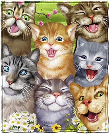  Dawhud Direct Kitten Fleece Blanket For Bed, 50" X 60" Cute Fleece Throw Blanket For Girls, Women, Men And Kids - Super Soft Plush Cat Blanket Throw Plush Blanket For Cat Lovers