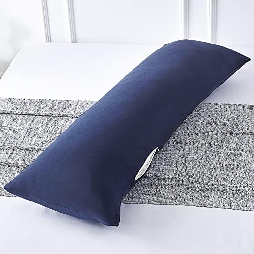  Body Pillow Cover Case 20x54 Inch, Soft Cotton Long Pillowcase With Zipper, Jersey, 20x54 Inch, Light Grey