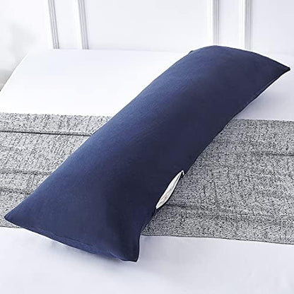  Body Pillow Cover Case 20x54 Inch, Soft Cotton Long Pillowcase With Zipper, Jersey, 20x54 Inch, Light Grey