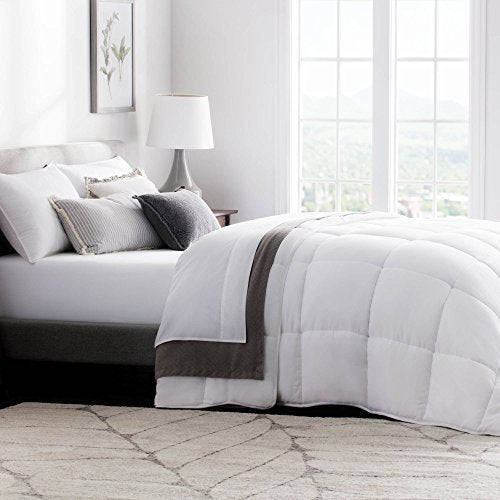  Hypoallergenic Quilted Down Alternative Hotel-Style Use Insert Or Stand-Alone Comforter-for All Seasons-Corner Duvet Tabs, Oversized King, Classic White