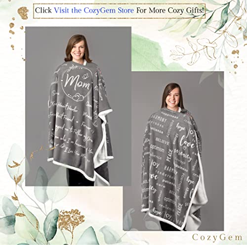  Mom Blanket, Mom Birthday Gifts, From Daughter Or Son, Best Mom Cozy Throw Blankets With Letter, Mom Gifts, Love You Mom Blanket, Mothers Day Blanket, 65x50, Fleece - Gray