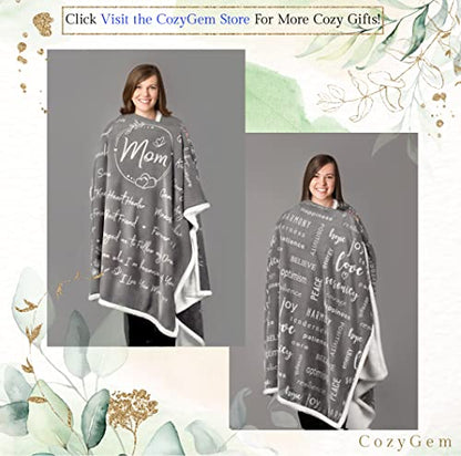  Mom Blanket, Mom Birthday Gifts, From Daughter Or Son, Best Mom Cozy Throw Blankets With Letter, Mom Gifts, Love You Mom Blanket, Mothers Day Blanket, 65x50, Fleece - Gray