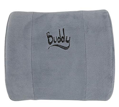  Buddy Lumbar Support Pillow - Office Chair & Car Seat Cushion Therapeutic Grade Memory Foam W/Adjustable Back, Removable, Washable Cover, Carrying Case, Back Pain Relief Guide, And Care Instructions
