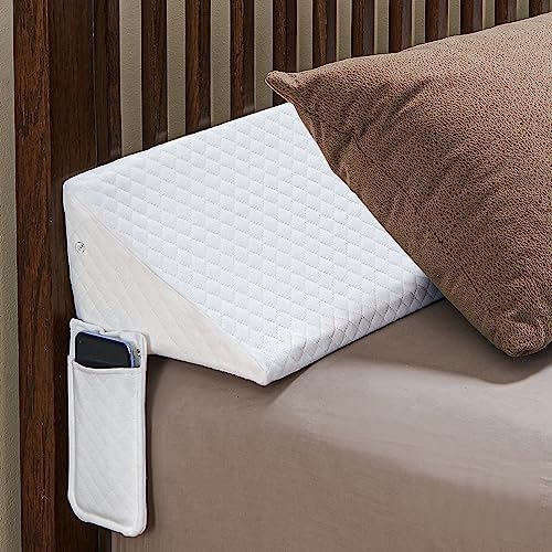  RUJIPO Queen Size (60"x10"x6") Bed Wedge Pillow For Headboard, Bed Gap Filler, Noodle Mattress Wedge Pillow Triangle Bloster For Sleeping To Fill The Gap (0-8") Between Headboard And Mattress, Grey
