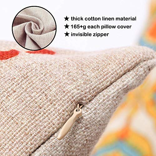  TRENDIN Farmhouse Fall Decorations Farmers Market Pumpkin Pillow Cover 18x18 Inch Autumn Decor Thanksgiving Throw Cushion Cover For Sofa Couch PL532TR