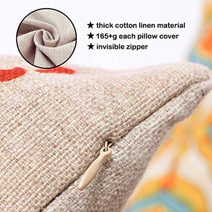  TRENDIN Farmhouse Fall Decorations Farmers Market Pumpkin Pillow Cover 18x18 Inch Autumn Decor Thanksgiving Throw Cushion Cover For Sofa Couch PL532TR