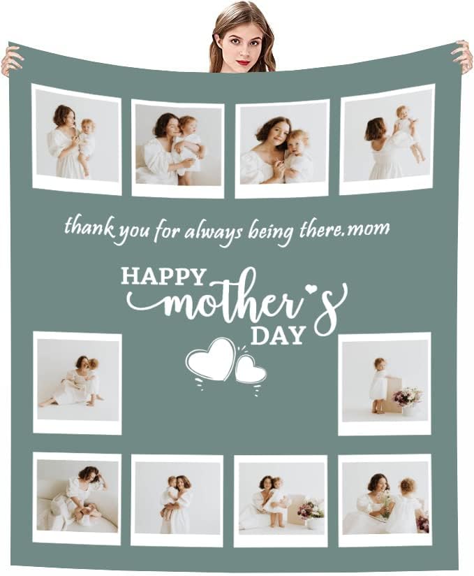  Gifts For Mom From Son, Love Letter Personalized Flannel Throw Blanket Birthday Christmas Thanksgiving Gifts Fits Couch Sofa Bedroom 50"x60"