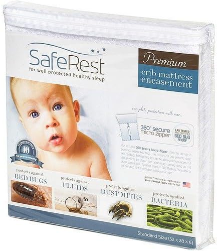  SafeRest Zippered Mattress Protector - Premium 9-12 Inch Waterproof Mattress Cover For Bed - Breathable & Noiseless Washable Mattress Encasement - Twin XL