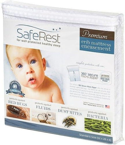  SafeRest Zippered Mattress Protector - Premium 9-12 Inch Waterproof Mattress Cover For Bed - Breathable & Noiseless Washable Mattress Encasement - Twin XL