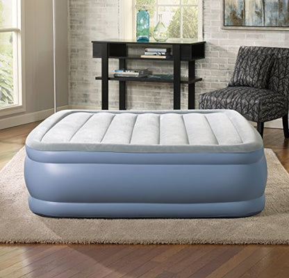  Hi-Loft Inflatable Mattress: Raised-Profile Air Bed With External Pump, Full Blue