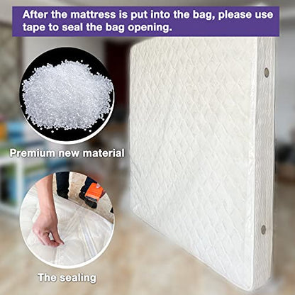  Queen Mattress Bag For Moving Storage, 4 Mil Heavy Duty Mattress Cover, Thick And Tear Resistant (Queen)