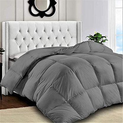 Lux Decor Collection King Comforter - Quilted Duvet Insert With Corner Tabs - Box Stitched Down Alternative Comforter - All Season Duvet Insert (King, Grey)