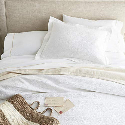  Vienna Matelasse Coverlet Or Sham | Luxury Bedding | Soft, Cotton | Classic Design In Beautiful Neutral Colors… (White, Coverlet Twin)