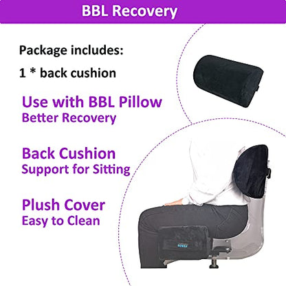 AOSSA BBL Pillow Back Support Brazilian Pillow After Surgery Butt Pillows For Woman Post Recovery Butt Lift Sitting Driving Chair Seat Cushion(Back Support Only) (Black)