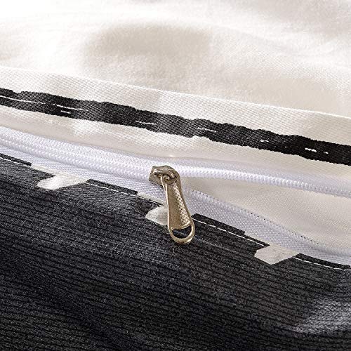  Duvet Cover King,600 Thread Count Cotton 3pcs King Duvet Cover Set Black Stripe Geometric Printed On White,Reversible With Zipper Closure 1 Duvet Cover And 2 Pillow Shams(King,Tuscan)