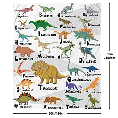  Dinosaur Blanket For Boys Soft Cozy Flannel Warm Kids Dinosaur Throw Blanket Unique Gifts Dinosaur Room Decor Blanket For Teens Kids For Couch Sofa Bed Dino Blanket For Girls Teens 50"x60"