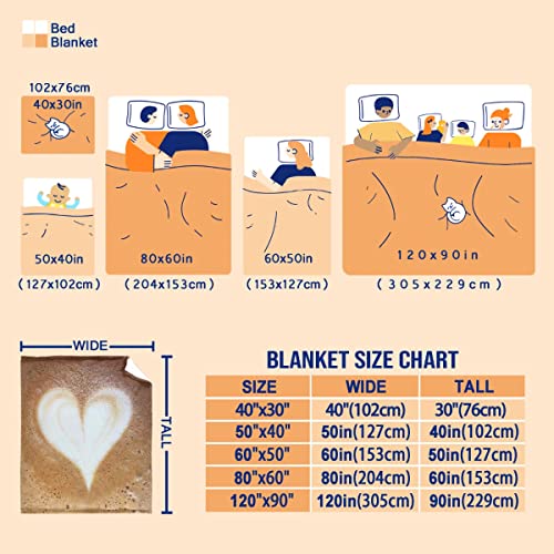  Coffee Blanket Fleece Lightweight Throws Gift For Birthday Christmas Soft Flannel Blankets For All Season Bed Sofa King-90"x120"