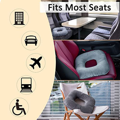  Hshbxd Donut Pillow For Tailbone Pain Relief Cushion, Sciatica Pain Relief Pad For Hemorrhoids, Pregnancy, Prostate And Surgery Recovery, Cushion Suitable For Office, Long Travel, Car And Home Sofa