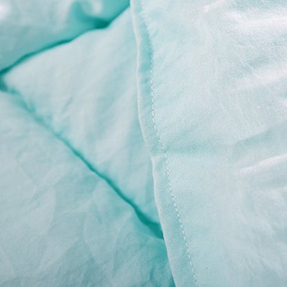  EVOLIVE All Season Pre Washed Soft Microfiber White Goose Down Alternative Comforter With Box Stitching (Mint, Full/Queen)
