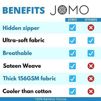  Queen Bamboo Pillow Cases - Bamboo Pillowcase Set Of 2, Bamboo Pillowcases Queen Size 2 Pack, Cooling Pillow Case 30x20 Zippered Pure 100% Viscose Hotel Quality