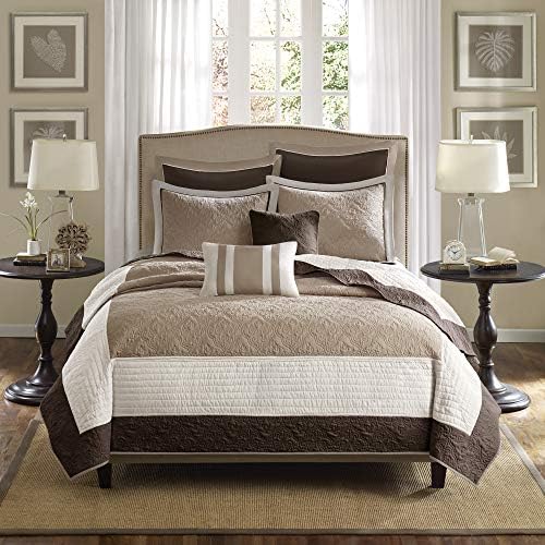 Attingham Reversible Quilt Set - All Season Breathable Coverlet, Lightweight Cozy Bedding Layers, Matching Shams, King/Cal King(104"x94"), Black Multi 7 Piece