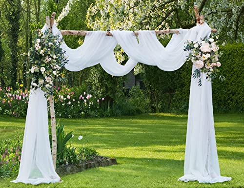  Set Of 2 White & White Canopy Bed Curtains In 55 X 104 Inch Size. 2 Twin Bed Canopy Curtains Can Be Turned Into Kids Bed Tent Or Bed Canopy For Girls. BE White & White 104"
