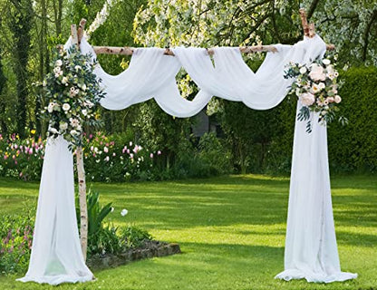  Set Of 2 White & White Canopy Bed Curtains In 55 X 104 Inch Size. 2 Twin Bed Canopy Curtains Can Be Turned Into Kids Bed Tent Or Bed Canopy For Girls. BE White & White 104"