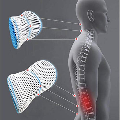  KOKYPLO Memory Foam Lumbar Support Back Cushion Pillow Balanced Firmness For Lower Back Pain Relief - Ideal Back Pillow For Office Chair,Car Seat, Recliner, Bed (Black)