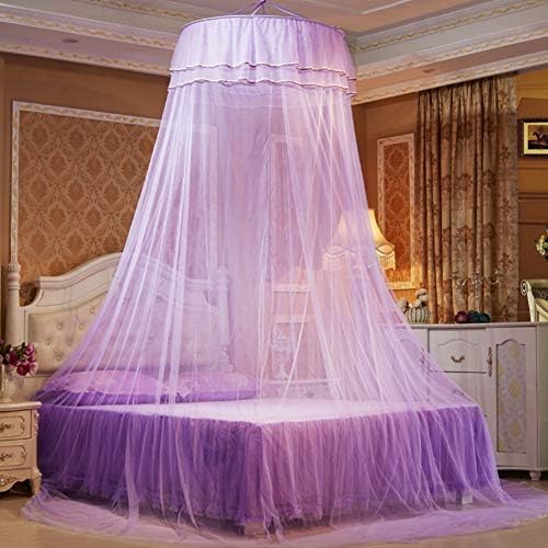  Yunlife Dome Bed Canopy With LED Star Lights,Hanging Bed Curtains For Princess Girls Room 70 X 260cm / 27.5 X 102 Inch