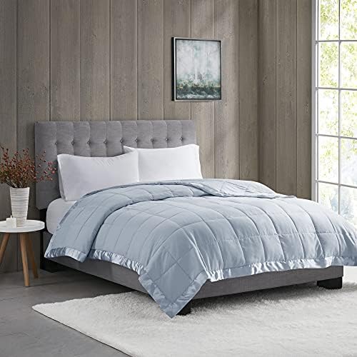  Madison Park Windom Down Alternative Blanket, Premium 3M Scotchgard Moisture Wicking Treatment, Lightweight And Soft Bed Cover For Summer, Diamond Cream Full/Queen