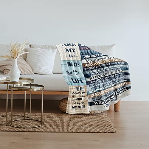  Nniversary Romantic Gifts For Husband, Ultra-Soft Micro Fleece Sherpa Throw Blanket, Valentines Day Gifts For Him, Husband Birthday Gifts From Wife, For Bedding Sofa And Travel (80x60inch)